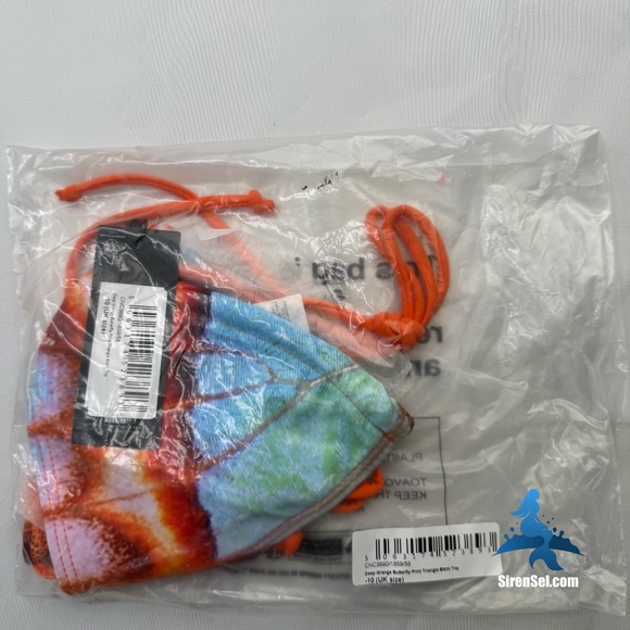 1115 NWT PrettyLittleThing Deep Orange Butterfly Triangle Bikini Top - Size 6 - Picture 4 of 11